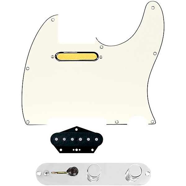920D Custom Gold Foil Loaded Pickguard for Tele With T3W-C Control Plate Parchment