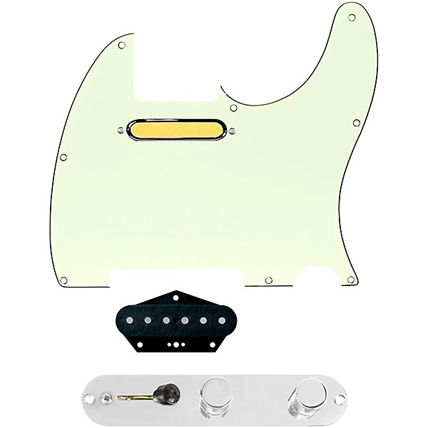 920d Custom Gold Foil Loaded Pickguard for Tele With T3W-C Control Plate Mint Green