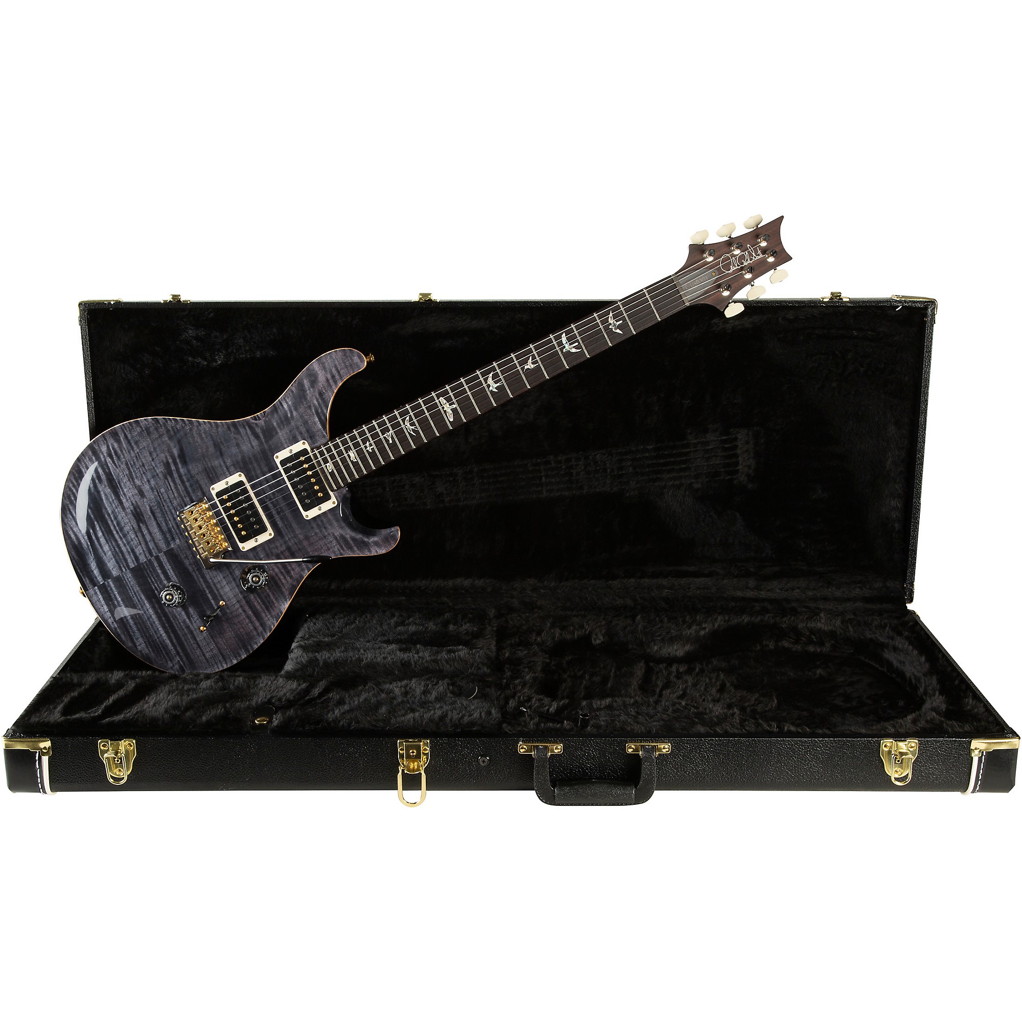 Platinum PRS Custom 24 10-Top Electric Guitar Gray Black