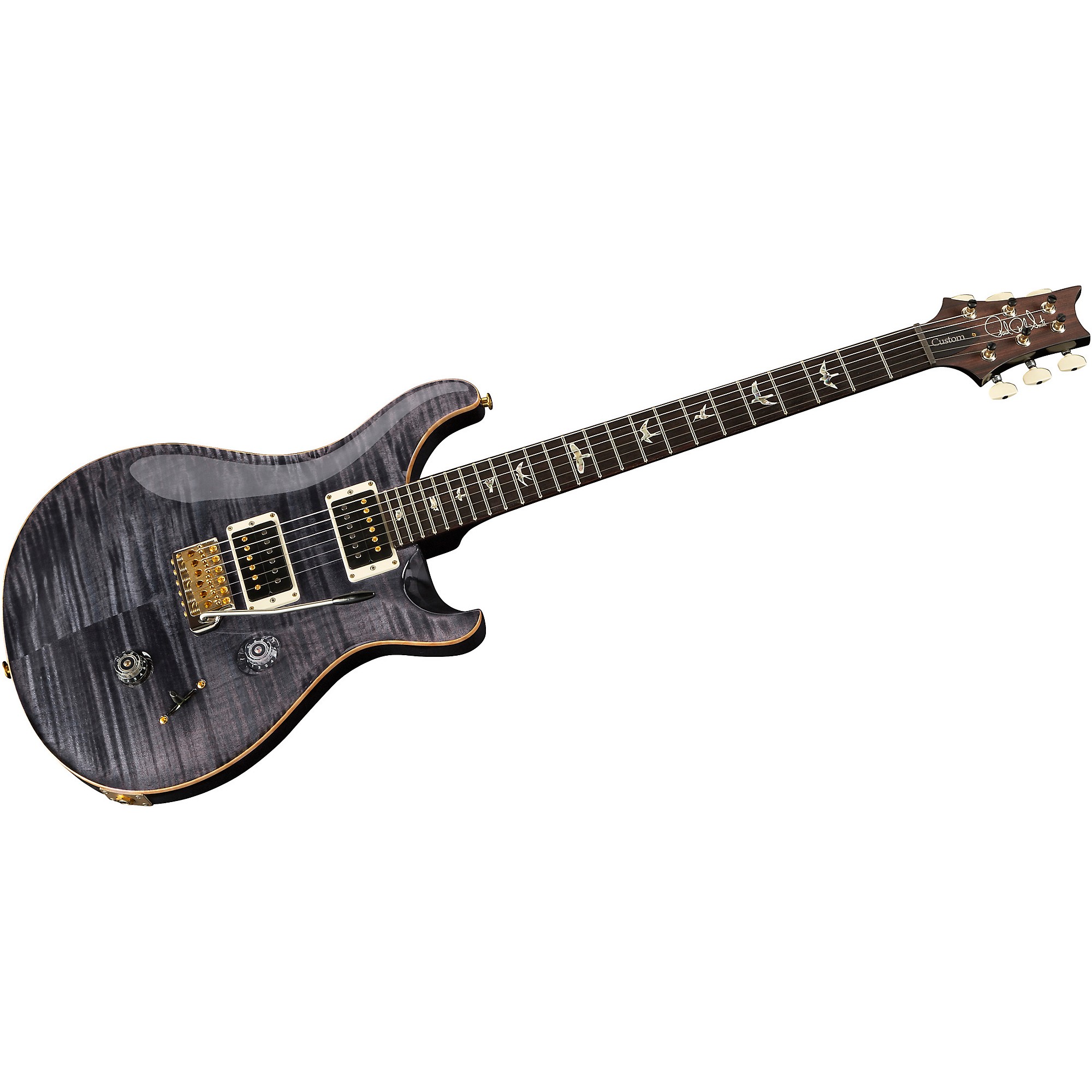 Platinum PRS Custom 24 10-Top Electric Guitar Gray Black