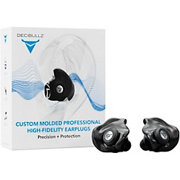 Decibullz Custom Molded Professional High Fidelity Earplugs Black