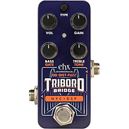 Electro-Harmonix Triboro Bridge Overdrive/Distortion/Fuzz Effects Pedal Blue