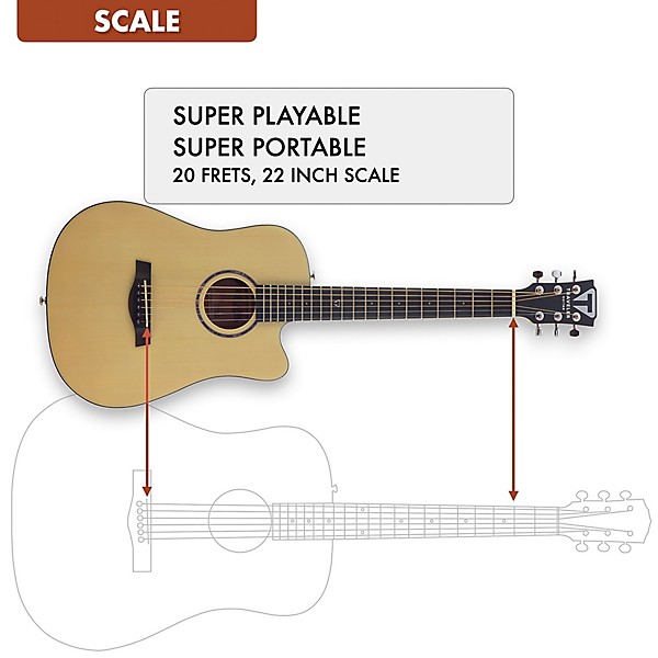 Traveler Guitar Redlands Mini Spruce Acoustic Guitar Natural