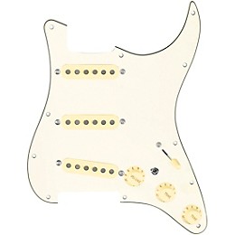 920D Custom Texas Growler Loaded Pickguard for Strat With Aged White Pickups and S7W-MT Wiring Harness Parchment