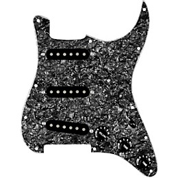 920d Custom Texas Growler Loaded Pickguard for Strat With Black Pickups and S7W-MT Wiring Harness Black Pearl