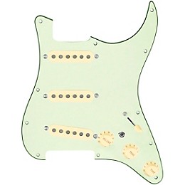 920d Custom Texas Grit Loaded Pickguard for Strat With Aged White Pickups and Knobs and S7W-MT Wiring Harness Mint Green