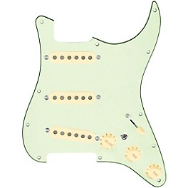 9... 920d Custom Texas Grit Loaded Pickguard for Strat With Aged White Pickups and Knobs and S7W-MT Wiring Harness Mint Green