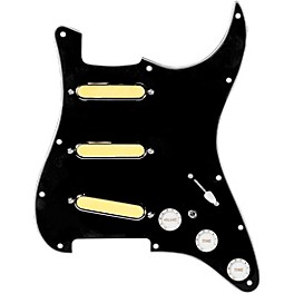 920d Custom ... 920d Custom Gold Foil Loaded Pickguard For Strat With White Pickups and Knobs and S7W-MT Wiring Harness Black