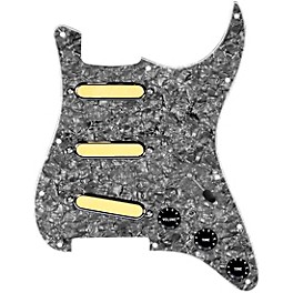 920d C... 920d Custom Gold Foil Loaded Pickguard For Strat With Black Pickups and Knobs and S7W-MT Wiring Harness Black Pearl