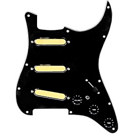 920d Custom ... 920d Custom Gold Foil Loaded Pickguard For Strat With Black Pickups and Knobs and S7W-MT Wiring Harness Black