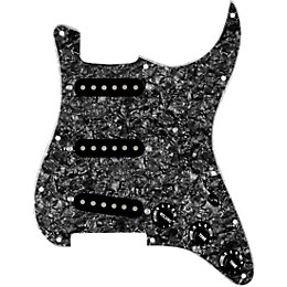920d Custom Texas Grit Loaded Pickguard for Strat With Black Pickups and Knobs and S7W-MT Wiring Harness Black Pearl