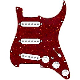 920d Custom Texas Grit Loaded Pickguard for Strat With White Pickups and Knobs and S7W-MT Wiring Harness Tortoise