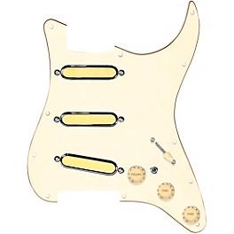 920d Custom Gold Foil Loaded Pickguard For Strat With Aged White Pickups and Knobs and S7W-MT Wiring Harness Aged White