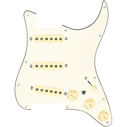920d Custom Generation Loaded Pickguard For Strat With Aged White Pickups and Knobs and S7W-MT Wiring Harness Parchment
