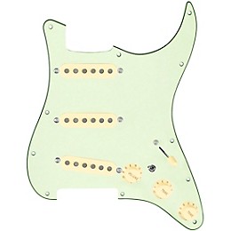920d Custom Generation Loaded Pickguard For Strat With Aged White Pickups and Knobs and S7W-MT Wiring Harness Mint Green