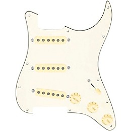 920d Custom Texas Grit Loaded Pickguard for Strat With Aged White Pickups and Knobs and S7W Wiring Harness Parchment