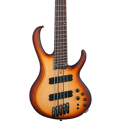 Ibanez Btb705lm 5-String Multi-Scale Electric Bass Guitar Natural Browned Burst Flat for sale
