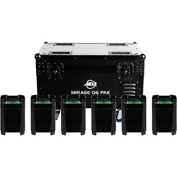 American DJ Mirage Q6 Pak Black Uplight System - Black