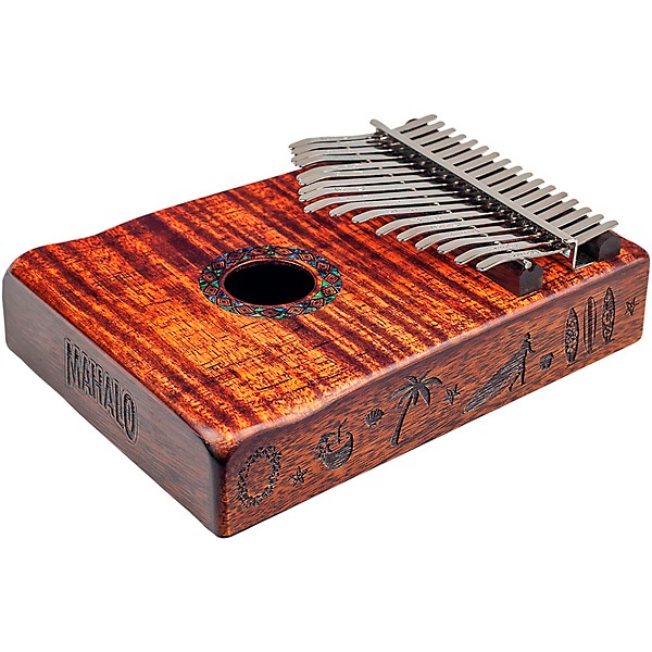Mahalo Flame Koa Kalimba with Bag Walnut
