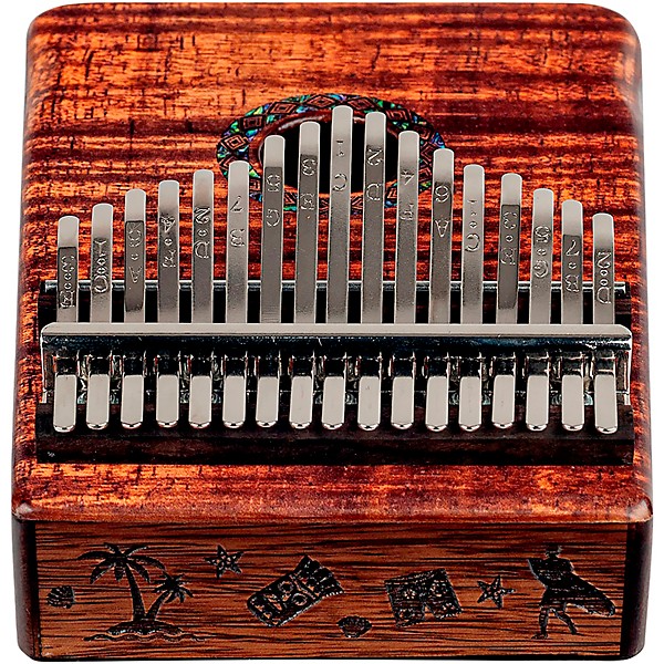 Mahalo Flame Koa Kalimba with Bag Walnut