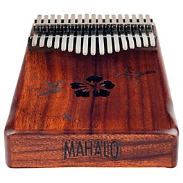 Mahalo Hibiscus Kalimba with Bag Walnut