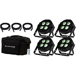 Eliminator Lighting Mega Flat Hex L PAK4 4 LED PAR PAK with DMX