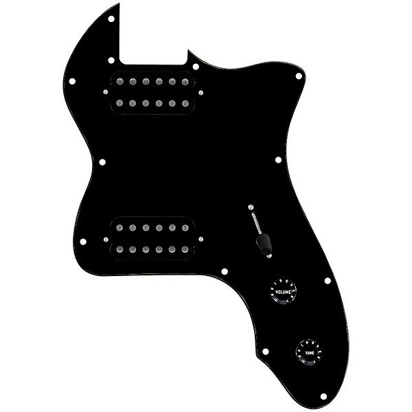 920d Custom 72 Thinline Tele Loaded Pickguard With Uncovered Smoothie Humbuckers with Black Knobs Black