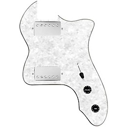 920d Custom 72 Thinline Tele Loaded Pickguard With Nickel Smoothie Humbuckers with Black Knobs White Pearl