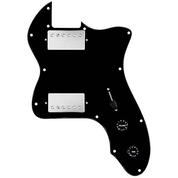 920d Custom 72 Thinline Tele Loaded Pickguard With Nickel Smoothie Humbuckers with Black Knobs Black