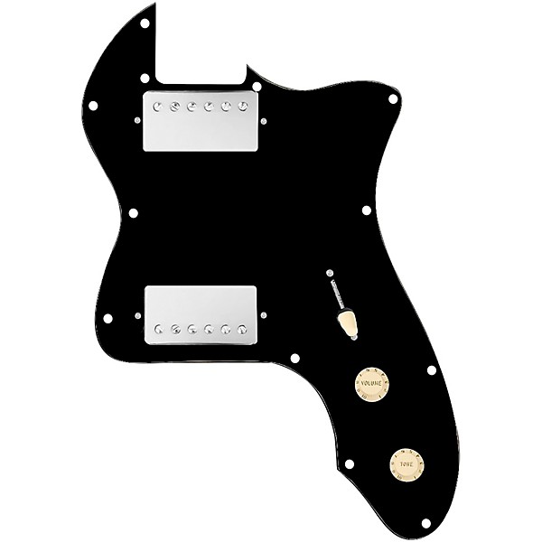 920d Custom 72 Thinline Tele Loaded Pickguard With Nickel Smoothie Humbuckers with Aged White Knobs Black