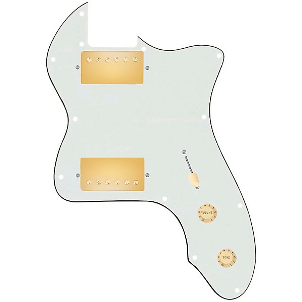 920d Custom 72 Thinline Tele Loaded Pickguard With Gold Smoothie Humbuckers and Aged White Knobs Parchment