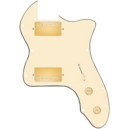 920d Custom 72 Thinline Tele Loaded Pickguard With Gold Smoothie Humbuckers and Aged White Knobs Aged White