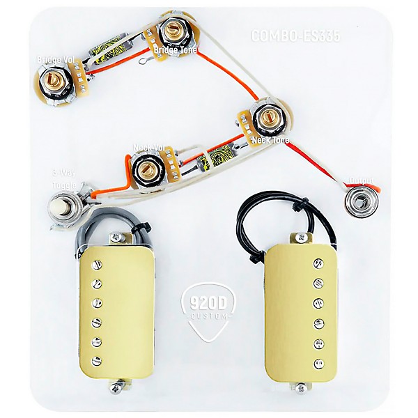 920d Custom Combo Kit for ES-335 With Gold Smoothie Humbuckers & ES335-V Wiring Harness