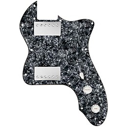 920d Custom 72 Thinline Tele Loaded Pickguard With Nickel Smoothie Humbuckers with White Knobs Black Pearl