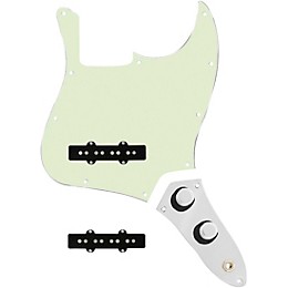 920d Custom Jazz Bass Loaded Pickguard With Drive (Hot) Pickups and JB-CON-CH-BK Control Plate Mint Green
