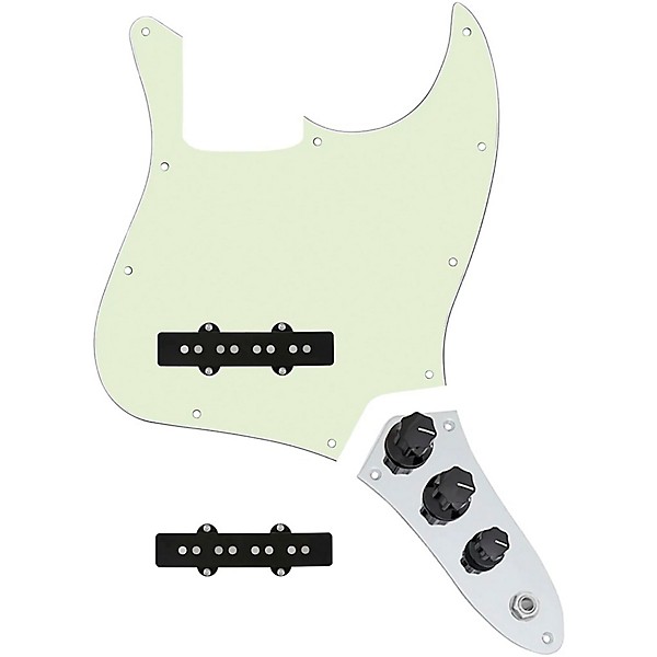 920d Custom Jazz Bass Loaded Pickguard With Drive (Hot) Pickups and JB-C Control Plate Mint Green