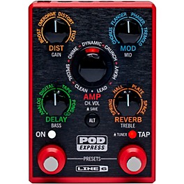 Line 6 POD Express Guitar Effects Pedal Red