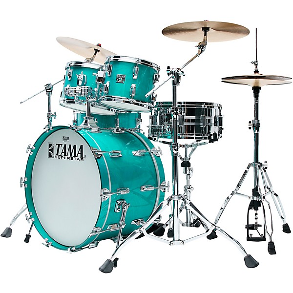 TAMA 50th Limited Superstar Reissue 4-Piece Shell Pack With 22" Bass Drum Aqua Marine