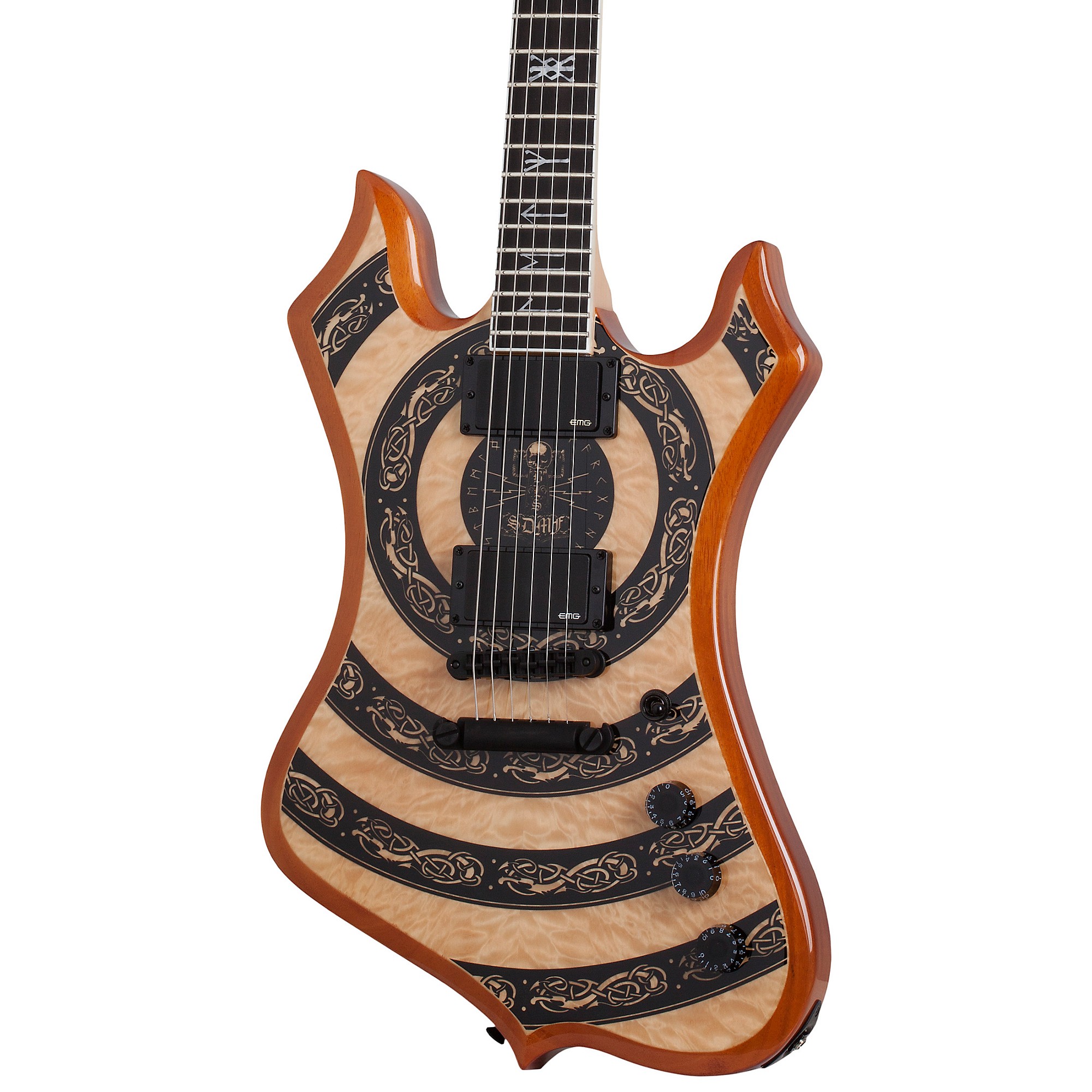 Wylde Audio Nomad Norse Dragon Bullseye Electric Guitar Rawtop