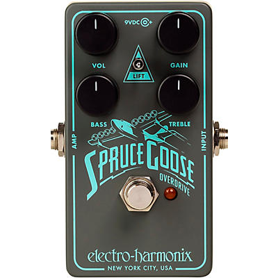 Electro-Harmonix Spruce Goose Overdrive Effects Pedal Grey And Teal for sale