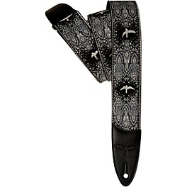 PRS Custom Jacquard Birds Fleur Guitar Strap Red 2 in. PRS Custom Jacquard Birds Fleur Guitar Strap Charcoal 2 in.