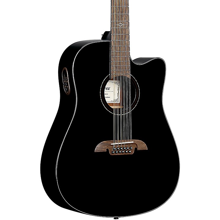 Alvarez AD60CE 12-String Dreadnought Acoustic-Electric Guitar Black