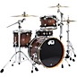 DW DWe Wireless Acoustic-Electronic Convertible 4-Piece Drum Set Bundle With 20" Bass Drum, Cymbals and Hardware Exotic Curly Maple Black Burst thumbnail