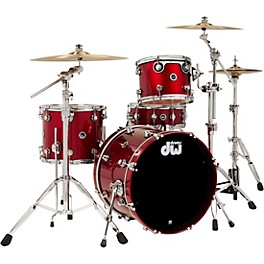 ... DW DWe Wireless Acoustic-Electronic Convertible 4-Piece Drum Set Bundle With 20" Bass Drum, Cymbals and Hardware Lacquer Custom Specialty Black Cherry Metallic