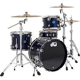 ... DW DWe Wireless Acoustic-Electronic Convertible 4-Piece Drum Set Bundle With 20" Bass Drum, Cymbals and Hardware Lacquer Custom Specialty Midnight Blue Metallic