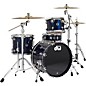 DW DWe Wireless Acoustic-Electronic Convertible 4-Piece Drum Set Bundle With 20" Bass Drum, Cymbals and Hardware Lacquer Custom Specialty Midnight Blue Metallic thumbnail