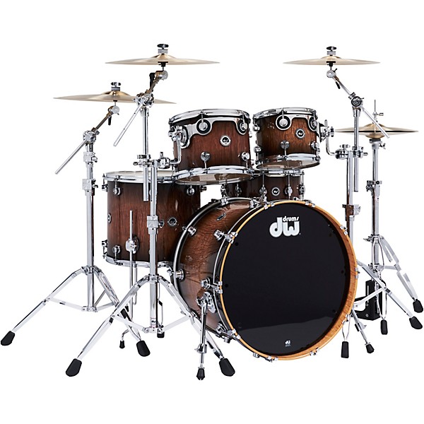 DW DWe Wireless Acoustic-Electronic Convertible 5-Piece Drum Set Bundle With 22" Bass Drum, Cymbals and Hardware Exotic Cu...