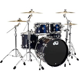 ... DW DWe Wireless Acoustic-Electronic Convertible 5-Piece Drum Set Bundle With 22" Bass Drum, Cymbals and Hardware Lacquer Custom Specialty Midnight Blue Metallic