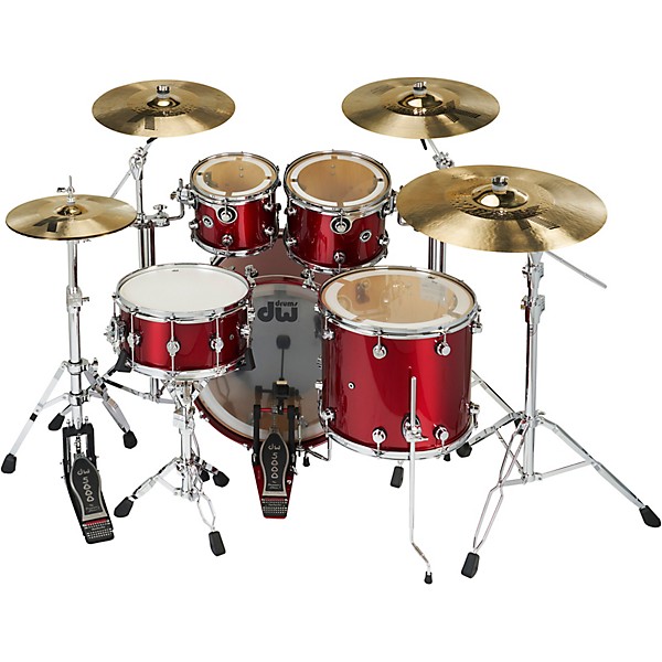DW DWe Wireless Acoustic-Electronic Convertible 5-Piece Drum Set Bundle With 22" Bass Drum, Cymbals and Hardware Lacquer C...