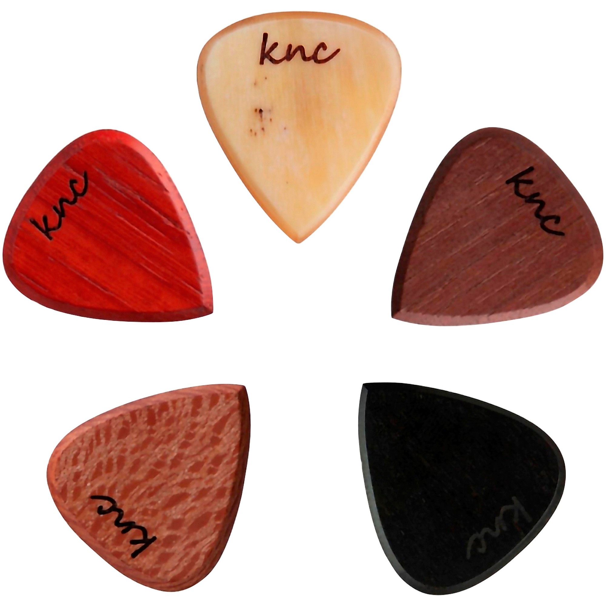 Knc Picks Lotus Maple Glowing Guitar Pick With Wooden Box Single